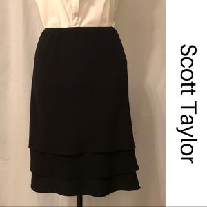 Scott Taylor Layered Blk Skirt